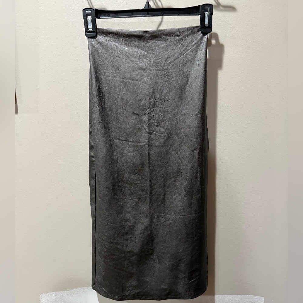 Commando Metallic Gray Pencil Skirt
